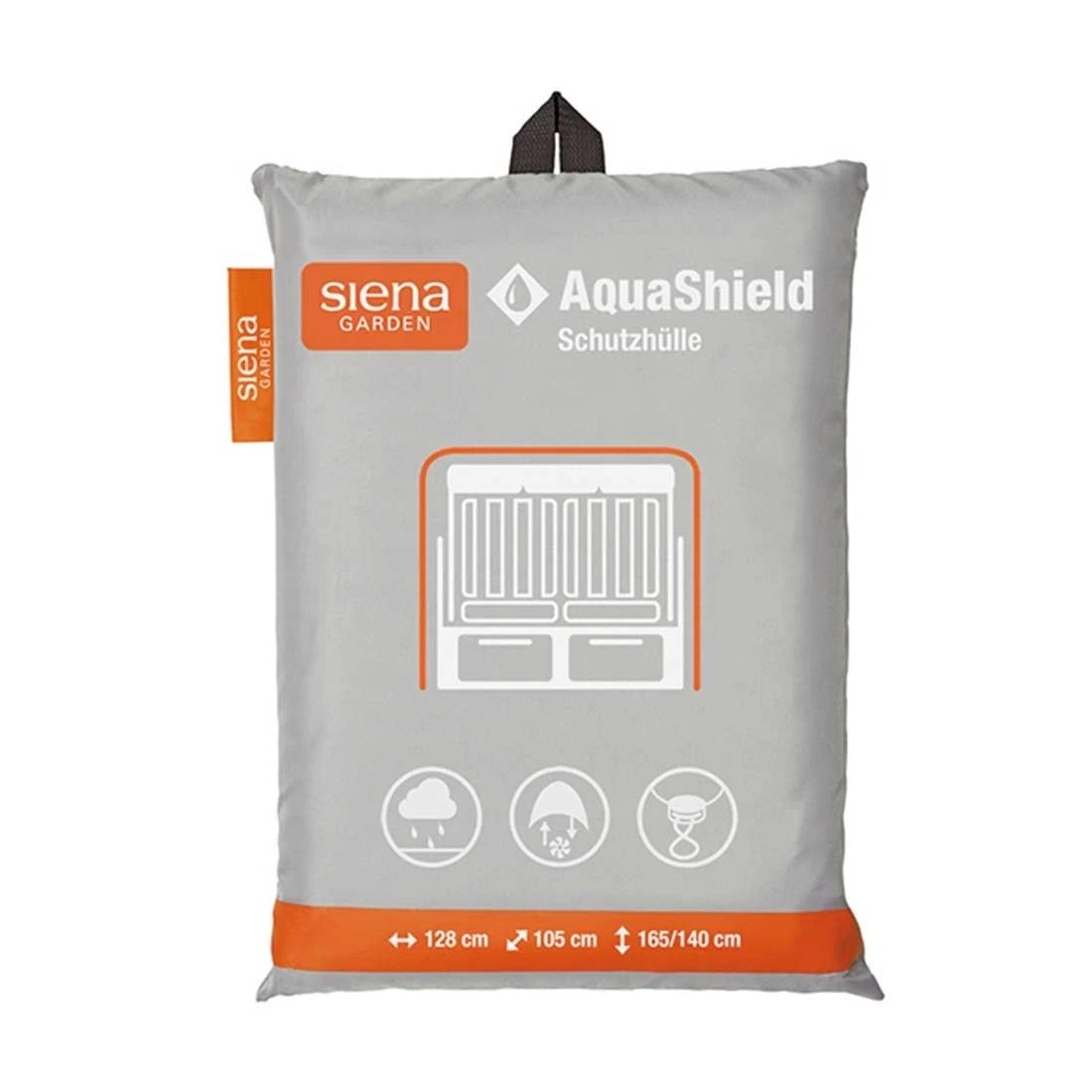 Siena Garden AquaShield 19 Strandkorbhülle 105x128x165cm Polyester Hellgrau 4 Siena Garden AquaShield 19 Strandkorbhülle 105x128x165cm Polyester Hellgrau – Bild 2