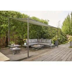 Siena Garden Levino Gartenpavillon 300x400cm Stahl/Polyester Anthrazit/Hellgrau -Gartenbedarf Angebote 1211631 3