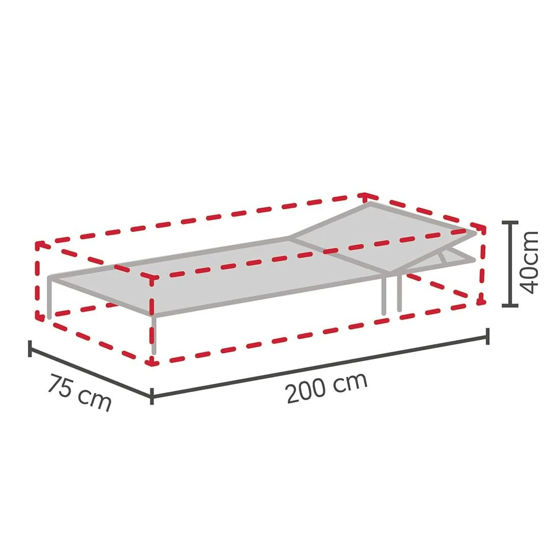 LC Garden Gartenliege Schutzhülle 200x75x40 Cm Grau 4 LC Garden Gartenliege Schutzhülle 200x75x40 Cm Grau – Bild 2