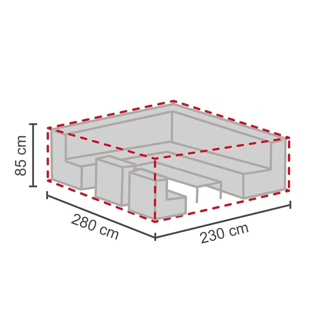 LC Garden Speiseloungehaube 280x230x85 Cm Grau 4 LC Garden Speiseloungehaube 280x230x85 Cm Grau – Bild 2