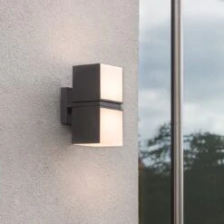 LUTEC Cuba LED-Außenwandbeleuchtung Gussaluminium Anthrazit -Gartenbedarf Angebote 1311038 2