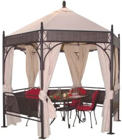 MBM Romeo Romantik Gartenpavillon Schmiedeeisen Marone