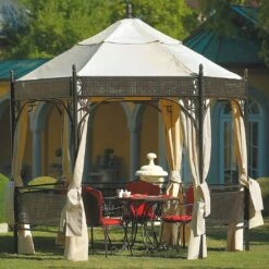 MBM Romeo Vorhang-Set Für Pavillon Romeo Romantik Natur -Gartenbedarf Angebote 402834 3