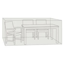 Zebra Gartenmöbel-Set Schutzhülle 275x175x80cm PVC Outdoorgewebe Schwarz