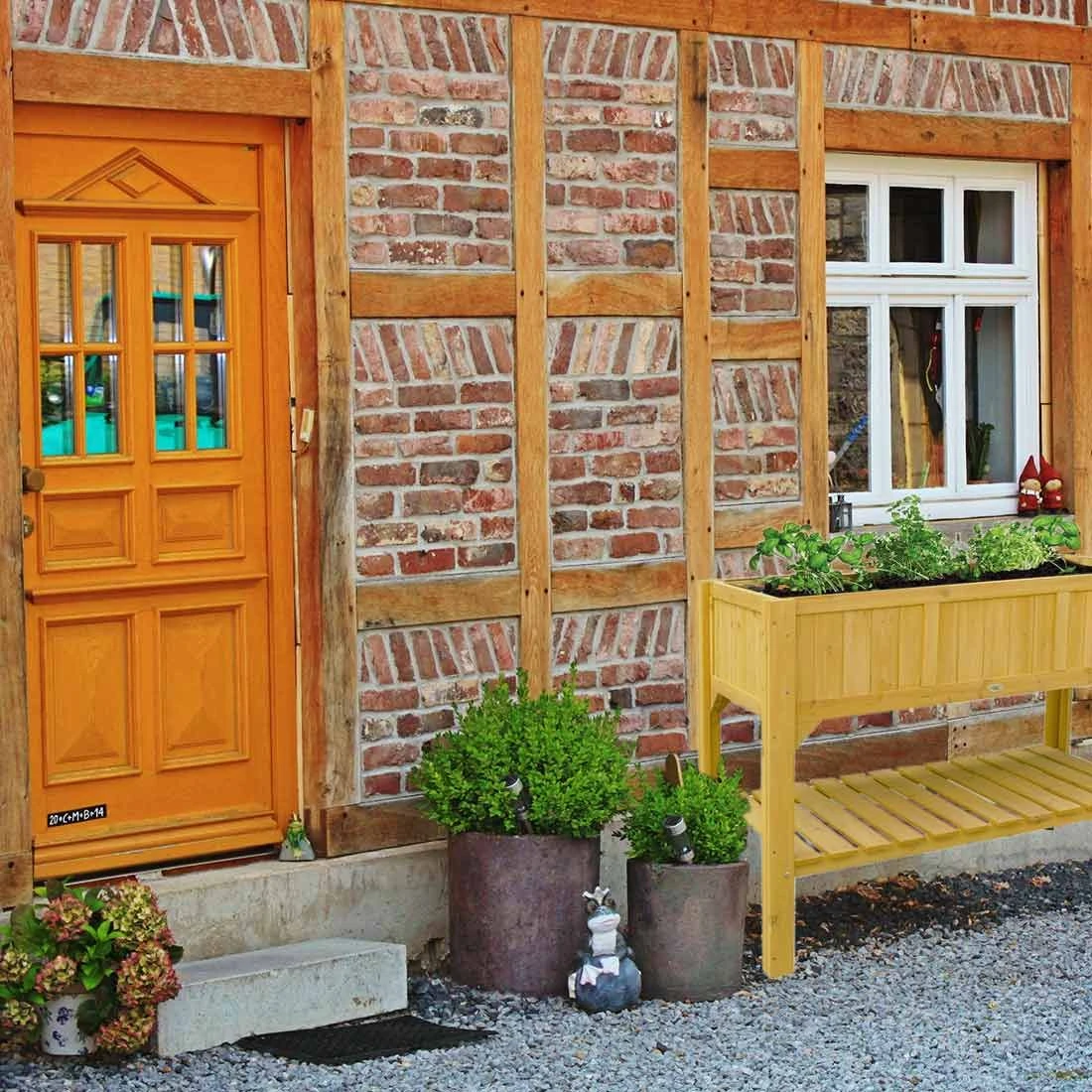 Habau Hochbeet Hemlocktanne Mit Ablage Braun 4 Habau Hochbeet Hemlocktanne Mit Ablage Braun – Bild 2