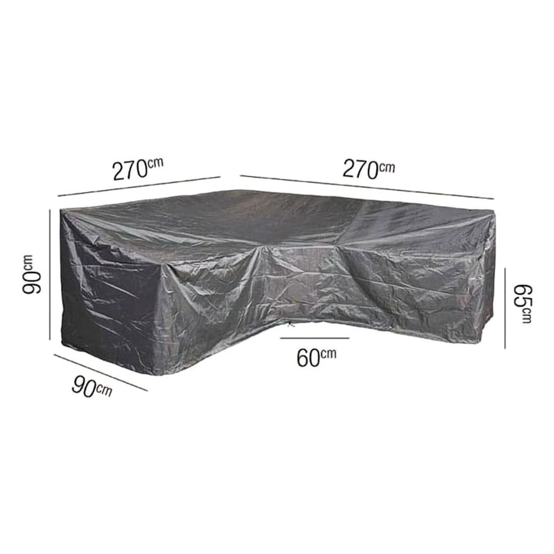 AeroCover Schutzhülle Für Ecklounge 270x270x90x65/90cm Polyester Uni Anthrazit 4 AeroCover Schutzhülle Für Ecklounge 270x270x90x65/90cm Polyester Uni Anthrazit – Bild 2