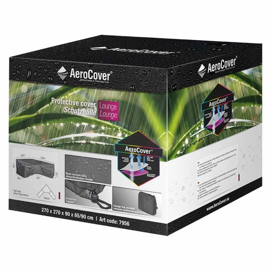 AeroCover Schutzhülle Für Ecklounge 270x270x90x65/90cm Polyester Uni Anthrazit 8 AeroCover Schutzhülle Für Ecklounge 270x270x90x65/90cm Polyester Uni Anthrazit – Bild 6