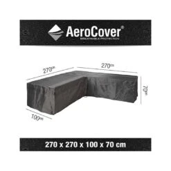 AeroCover Schutzhülle Für Ecklounge 270x270x100x70cm Polyester Uni Anthrazit -Gartenbedarf Angebote aerocover loungesethulle 270x270x100x70cm l form 8