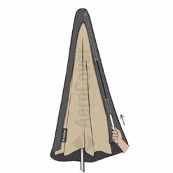 AeroCover Mittelstockschirm Schutzhülle Bis Ø400cm Polyester Uni Anthrazit -Gartenbedarf Angebote aerocover schirmhulle mittelstock bis 400cm 3
