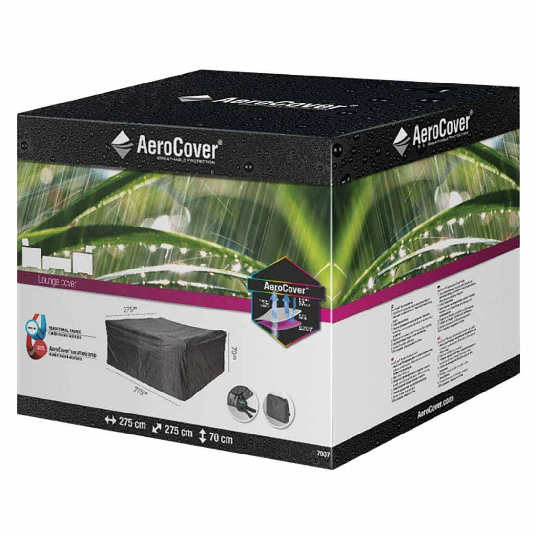 AeroCover Gartenmöbel-Set Schutzhülle 275x275x70cm Polyester Uni Anthrazit 5 AeroCover Gartenmöbel-Set Schutzhülle 275x275x70cm Polyester Uni Anthrazit – Bild 3