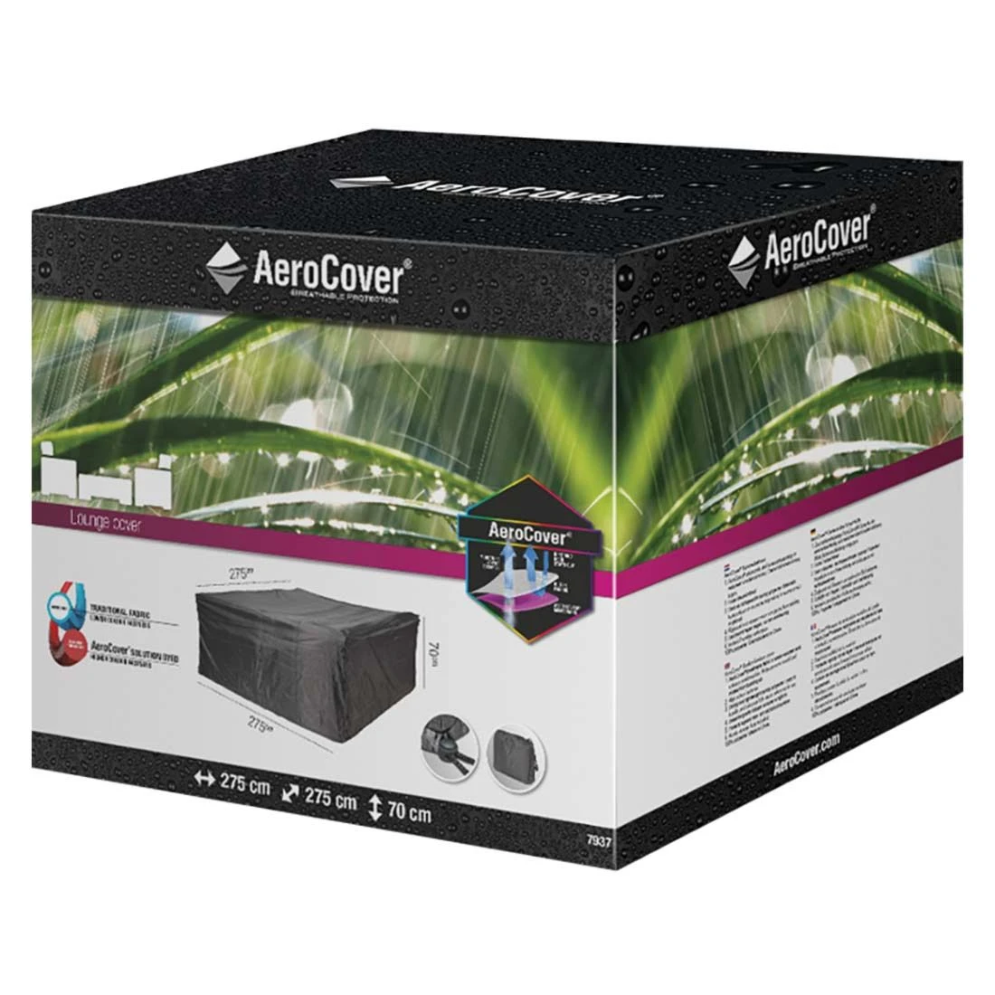 AeroCover Gartenmöbel-Set Schutzhülle 275x275x70cm Polyester Uni Anthrazit 10 AeroCover Gartenmöbel-Set Schutzhülle 275x275x70cm Polyester Uni Anthrazit – Bild 8