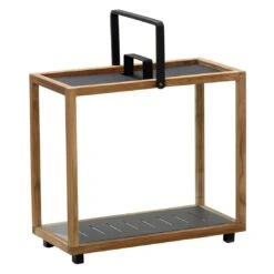 Cane-Line Lighthouse Laterne 46x23x42 Cm Rechteckig Teak/Aluminium Natur/Lava Grey