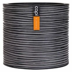 Capi Nature Rib Pflanztopf Ø16,6x15,2cm Schwarz