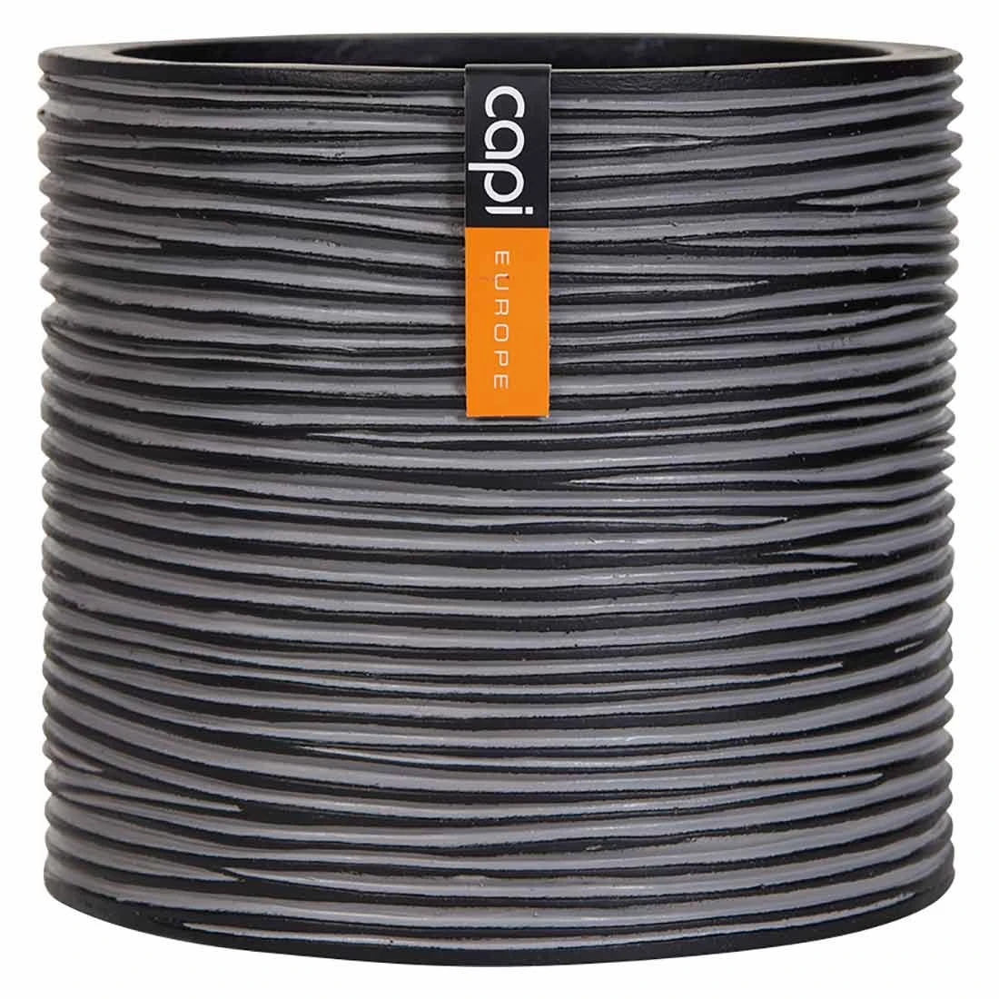 Capi Nature Rib Pflanztopf Ø16,6x15,2cm Schwarz 3 Capi Nature Rib Pflanztopf Ø16,6x15,2cm Schwarz