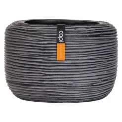 Capi Nature Rib Pflanztopf Ø23x14,9cm Schwarz