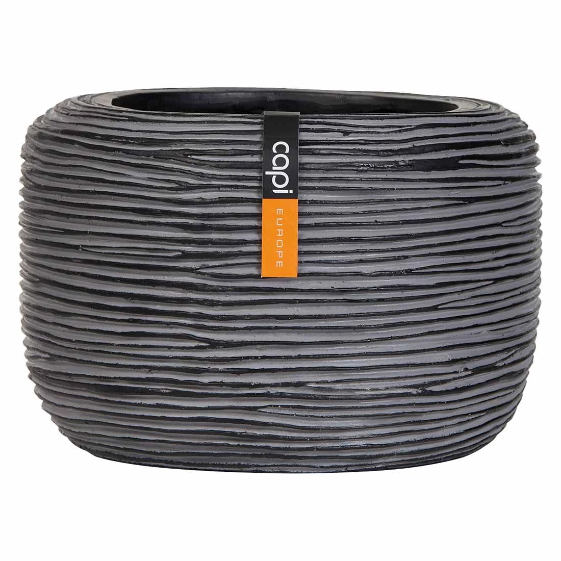 Capi Nature Rib Pflanztopf Ø23x14,9cm Schwarz 3 Capi Nature Rib Pflanztopf Ø23x14,9cm Schwarz