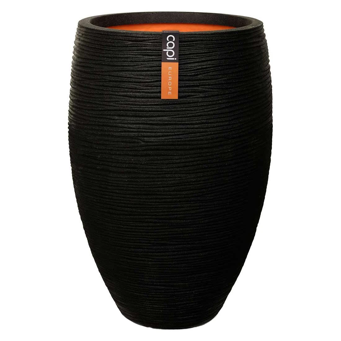 Capi Rib Pflanztopf Ø45x72cm Kunststoff Schwarz 3 Capi Rib Pflanztopf Ø45x72cm Kunststoff Schwarz