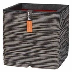 Capi Riffle Pflanztopf 40x40x40 Cm Kunststoff Anthrazit