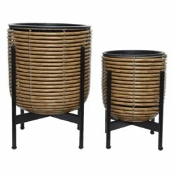 Kaemingk Jolie Pflanztopf-Set 2-tlg. Polyrattan Hellbraun