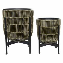 Kaemingk Kate Pflanztopf-Set 2-tlg. Polyrattan Dunkelbraun