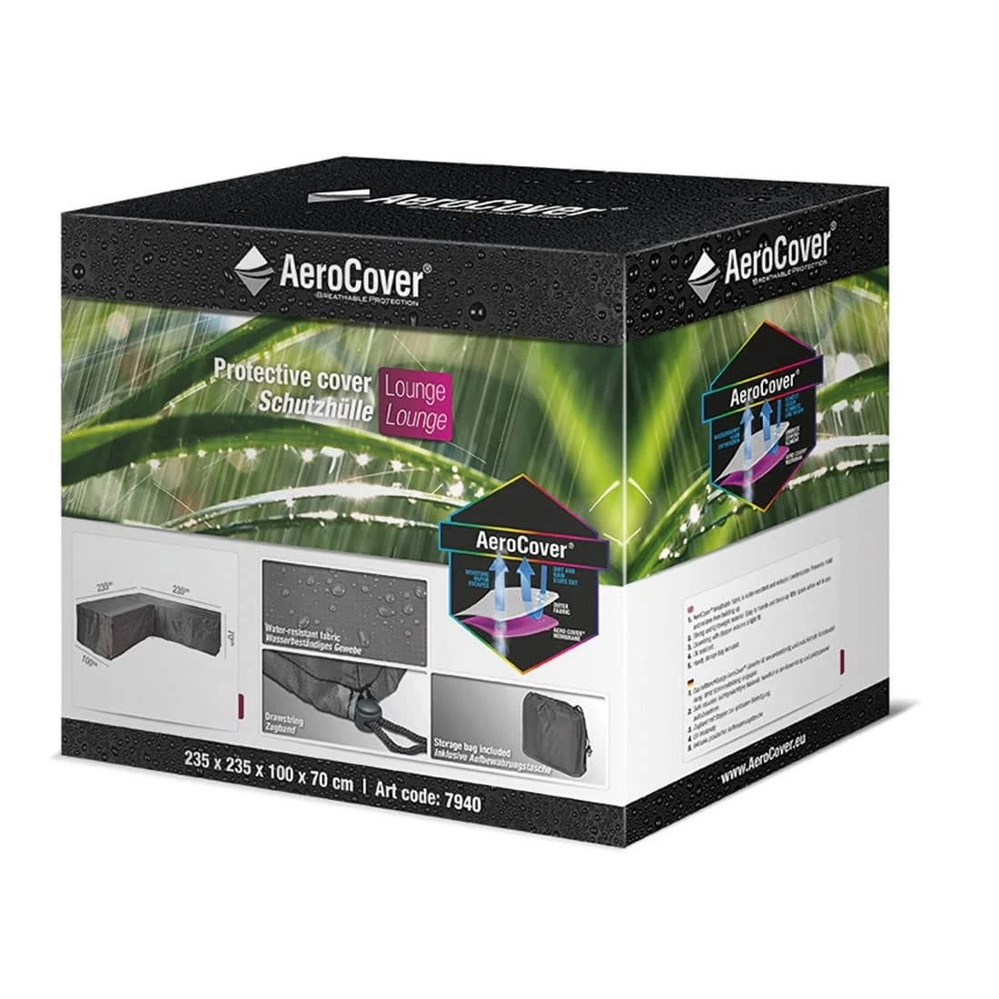 AeroCover Schutzhülle Für Ecklounge 235x235x100x70cm Polyester Uni Anthrazit 10 AeroCover Schutzhülle Für Ecklounge 235x235x100x70cm Polyester Uni Anthrazit – Bild 8