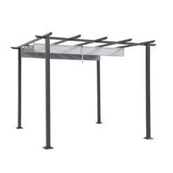 OUTLIV. Gazebo Gartenpergola 300x300cm Stahl/Polyester Schwarz/Lichtgrau