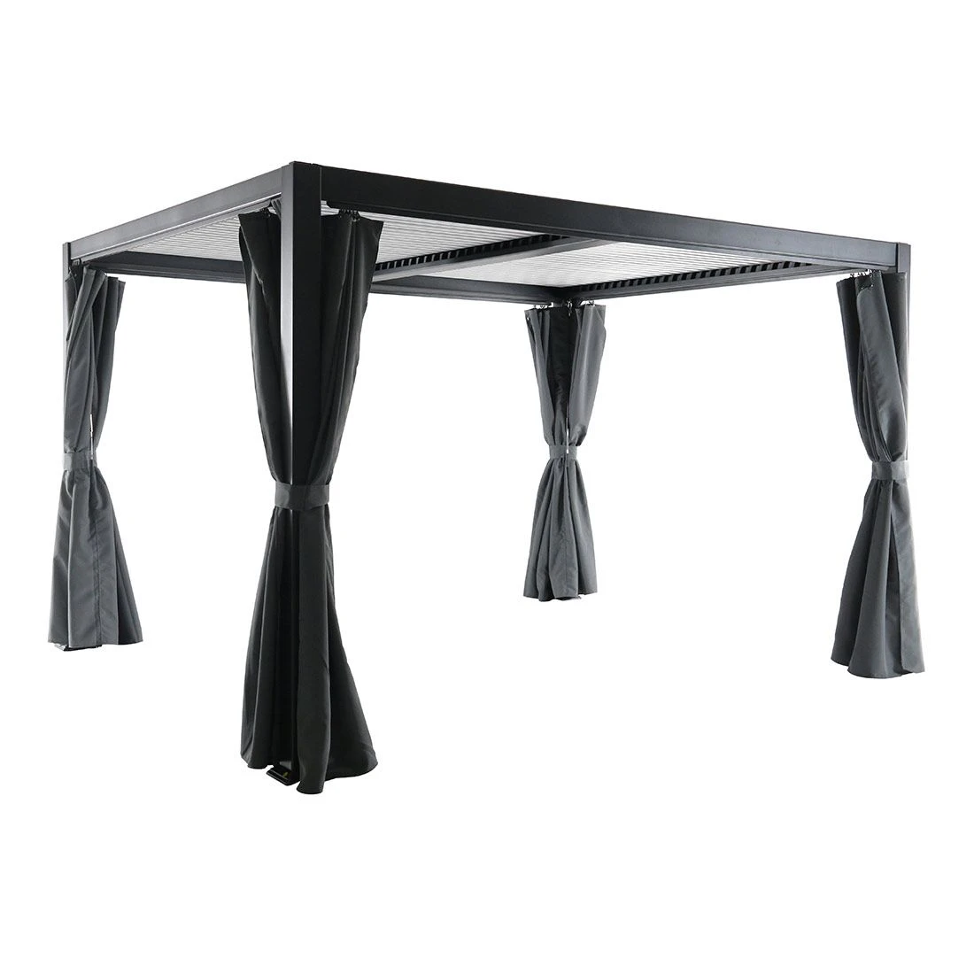 MWH Kiosko Gartenpergola 360cm Aluminium/Polyester Anthrazit 3 MWH Kiosko Gartenpergola 360cm Aluminium/Polyester Anthrazit