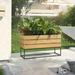 OUTLIV. Flora Pflanztopf 120x41x40cm Schwarz/Wildeiche -Gartenbedarf Angebote outliv by detlef steves flora pflanzgefaess 120x41x40cm 1355632 8