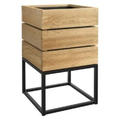 OUTLIV. Flora Pflanztopf 40x41x67cm Schwarz/Wildeiche