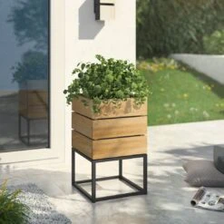 OUTLIV. Flora Pflanztopf 40x41x67cm Schwarz/Wildeiche -Gartenbedarf Angebote outliv by detlef steves flora pflanztopf 40x41x67cm 1354125 7