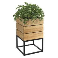 OUTLIV. Flora Pflanztopf 40x41x67cm Schwarz/Wildeiche -Gartenbedarf Angebote outliv by detlef steves flora pflanztopf 40x41x67cm 1354125 8