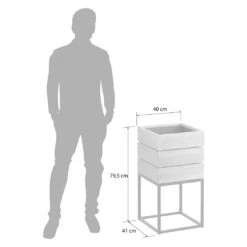 OUTLIV. Flora Pflanztopf 40x41x79,5cm Schwarz/Wildeiche -Gartenbedarf Angebote outliv by detlef steves flora pflanztopf 40x41x79 5cm 1354147 6