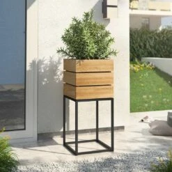 OUTLIV. Flora Pflanztopf 40x41x92cm Schwarz/Wildeiche -Gartenbedarf Angebote outliv by detlef steves flora pflanztopf 40x41x92cm 1354169 7