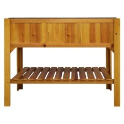 OUTLIV. Hochbeet Mit Ablage Tanne Braun -Gartenbedarf Angebote outliv hochbeet mit ablage tannenholz 1340474 3