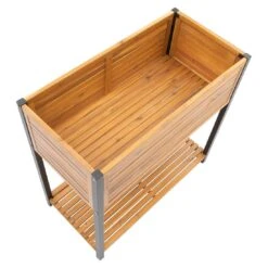 OUTLIV. Bern Hochbeet 90x45x90cm Stahl/Akazie Schwarz/Natur -Gartenbedarf Angebote outliv ko tao hochbeet 90x45x90cm stahl akazie 1343114 4