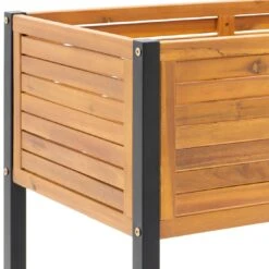 OUTLIV. Bern Hochbeet 90x45x90cm Stahl/Akazie Schwarz/Natur -Gartenbedarf Angebote outliv ko tao hochbeet 90x45x90cm stahl akazie 1343114 8