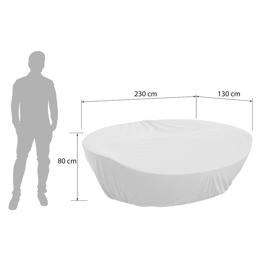 OUTLIV. Schutzhülle Für Loungeinsel Paradiso 230x130x80cm Schwarz 9 OUTLIV. Schutzhülle Für Loungeinsel Paradiso 230x130x80cm Schwarz – Bild 7