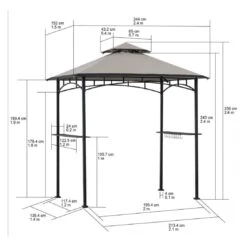 OUTLIV. Gartenpavillon 152x244cm Stahl/Stoff Schwarz/Grau -Gartenbedarf Angebote outliv pavillon 152x244cm stahl stoff 1396640 4