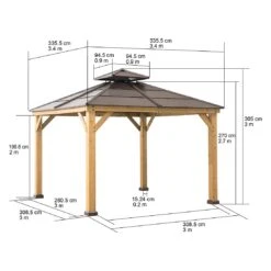 OUTLIV. Pavillon 335x335 Cm Zedernholz/Stahl Braun -Gartenbedarf Angebote outliv pavillon 335x335 cm zedernholz stahl 1422226 12