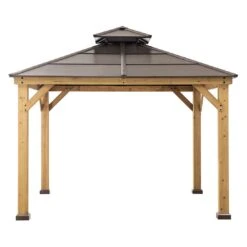 OUTLIV. Pavillon 335x335 Cm Zedernholz/Stahl Braun -Gartenbedarf Angebote outliv pavillon 335x335 cm zedernholz stahl 1422226 2