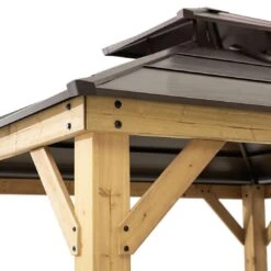 OUTLIV. Pavillon 335x335 Cm Zedernholz/Stahl Braun -Gartenbedarf Angebote outliv pavillon 335x335 cm zedernholz stahl 1422226 3