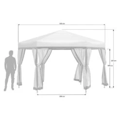 OUTLIV. Gartenpavillon 335x335cm Stahl/Stoff Schwarz/Weiß -Gartenbedarf Angebote outliv pavillon 335x335cm stahl stoff 1396629 10