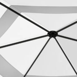 OUTLIV. Gartenpavillon 335x335cm Stahl/Stoff Schwarz/Weiß -Gartenbedarf Angebote outliv pavillon 335x335cm stahl stoff 1396629 7