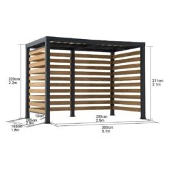 OUTLIV. Gartenpergola 313x191 Cm Zedernholz/Stahl Schwarz/Natur -Gartenbedarf Angebote outliv pergola 313x191 cm zedernholz stahl 1422237 8