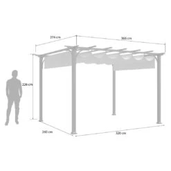 OUTLIV. Gartenpergola 366x274 Cm Stahl/Stoff Schwarz/Beige -Gartenbedarf Angebote outliv pergola 366x274 cm aluminium stoff 1396618 10