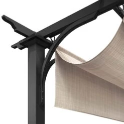 OUTLIV. Gartenpergola 366x274 Cm Stahl/Stoff Schwarz/Beige -Gartenbedarf Angebote outliv pergola 366x274 cm aluminium stoff 1396618 8