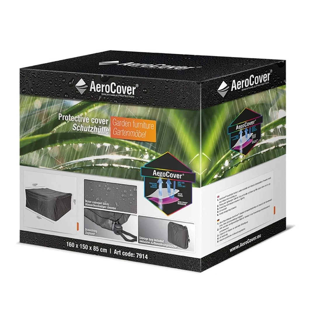 AeroCover Gartenmöbel-Set Schutzhülle 160x150x85cm Polyester Uni Anthrazit 11 AeroCover Gartenmöbel-Set Schutzhülle 160x150x85cm Polyester Uni Anthrazit – Bild 9