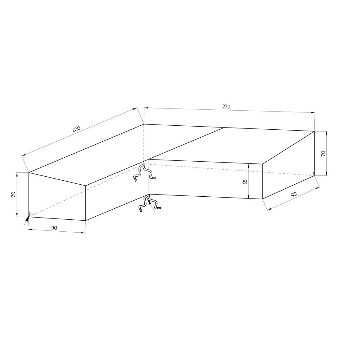 Stern Gartenmöbel-Set Schutzhülle 200x270x90x70/55cm Grau 4 Stern Gartenmöbel-Set Schutzhülle 200x270x90x70/55cm Grau – Bild 2