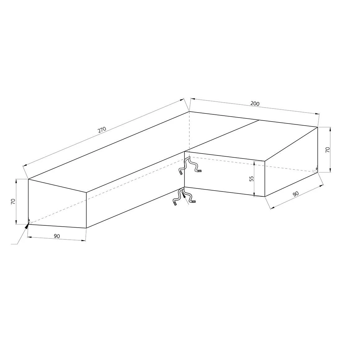 Stern Gartenmöbel-Set Schutzhülle 270x200x90x70/55cm Grau 4 Stern Gartenmöbel-Set Schutzhülle 270x200x90x70/55cm Grau – Bild 2
